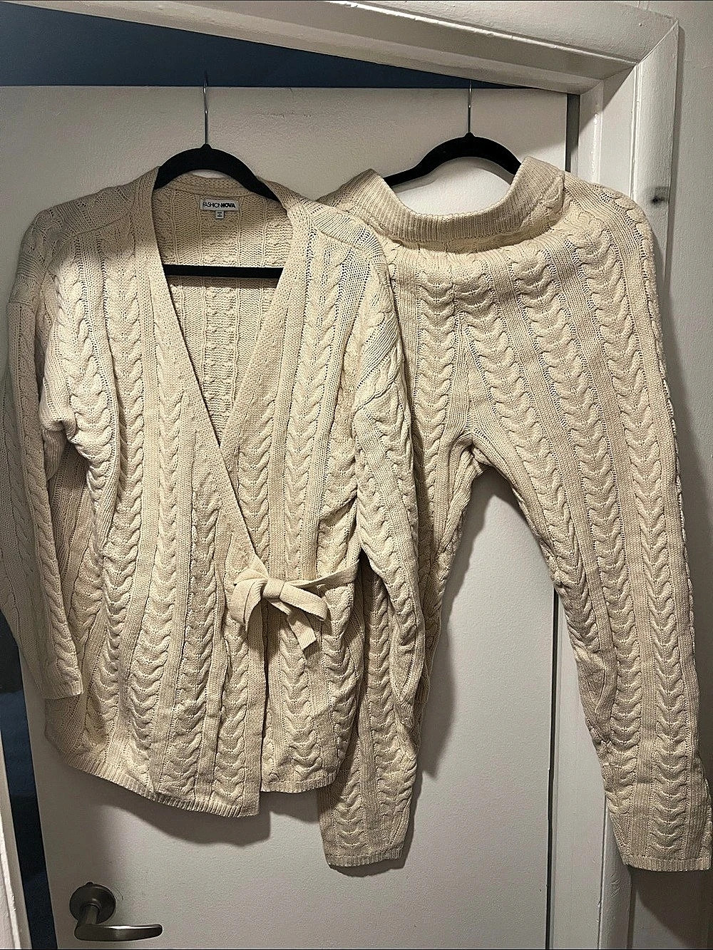 Cream Cable Knit Cardigan